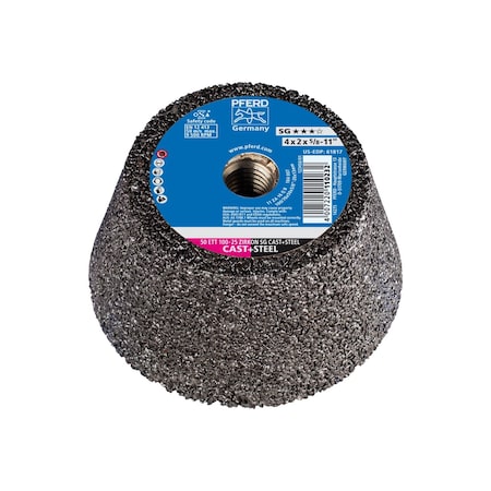 Pferd Cup Wheel, Zirc, Steel, Black, 4 61817